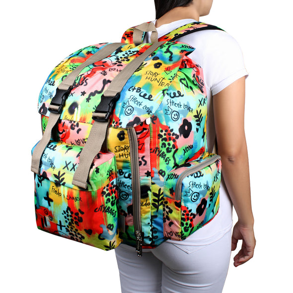 Morral Mochilero XL ULTRA Estampado Graffiti Citybags Multicolor